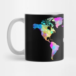 Colorful Watercolor Map Mug